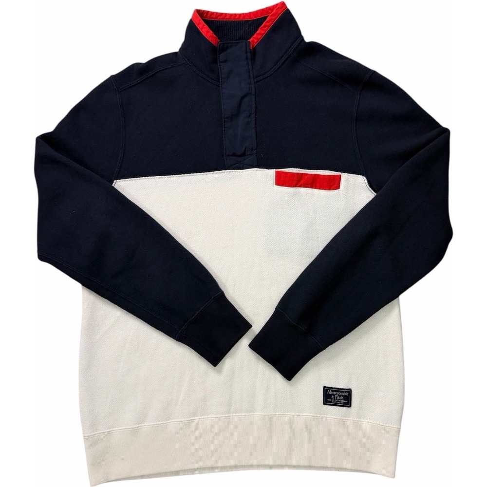 Abercrombie And Fitch Colorblock 1/4 zip Mock Pullover Size Medium